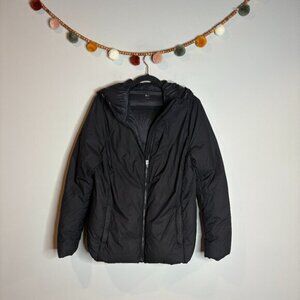 Uniqlo black down puffer coat